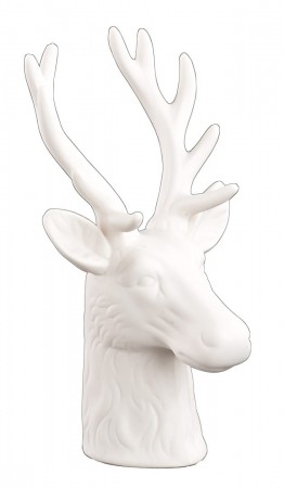 Aufsteller Reh + Hirsch Geweih liegend in silber Metall- Look 2er Set