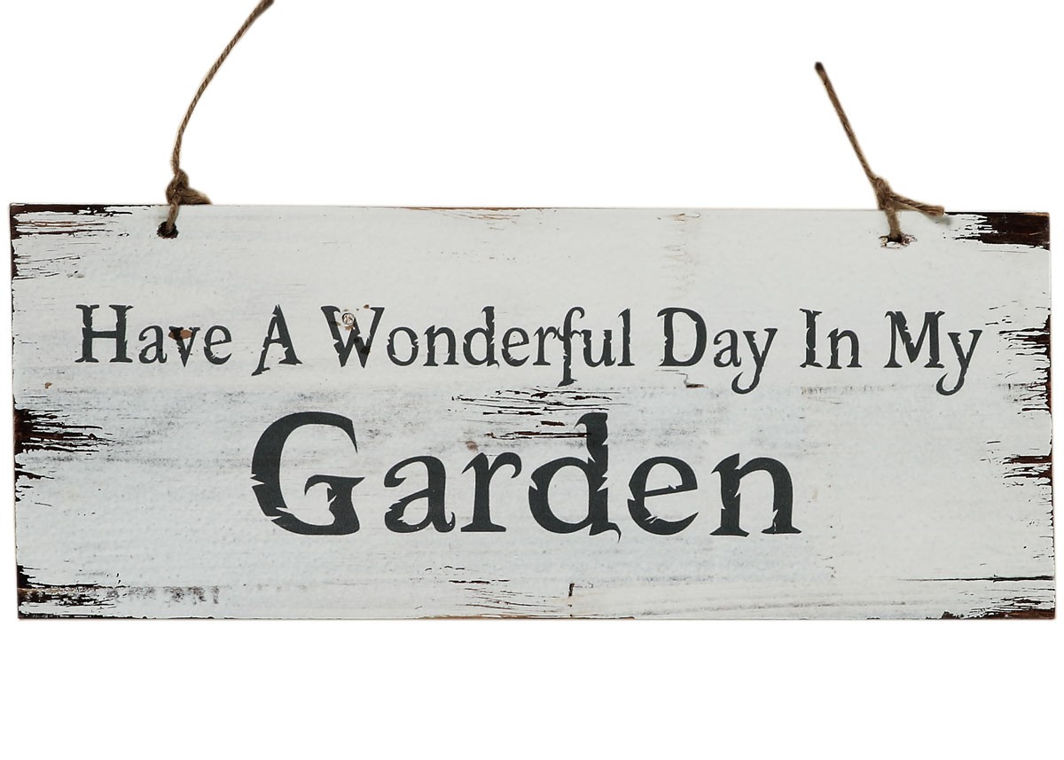 Holzschild "Wonderfull Day in Garden" Garten Shabby