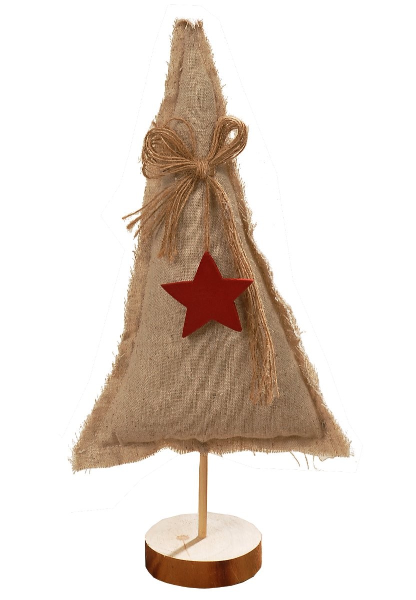 2048 Baum Fairy mit rotem Holzstern H  35cm Shabby aus H