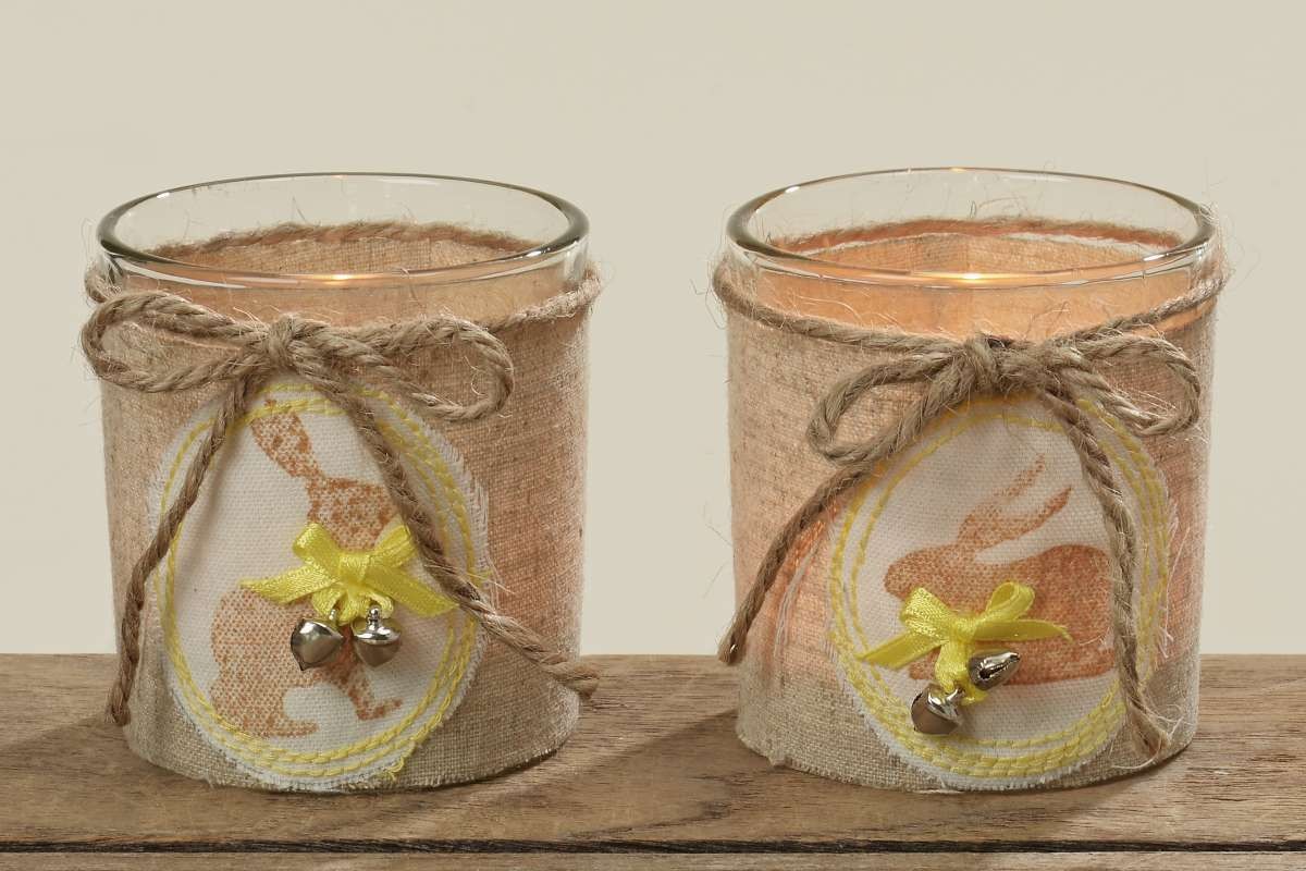 2235 Glas Windlicht  Hase Til  Shabby Landhaus Teelicht