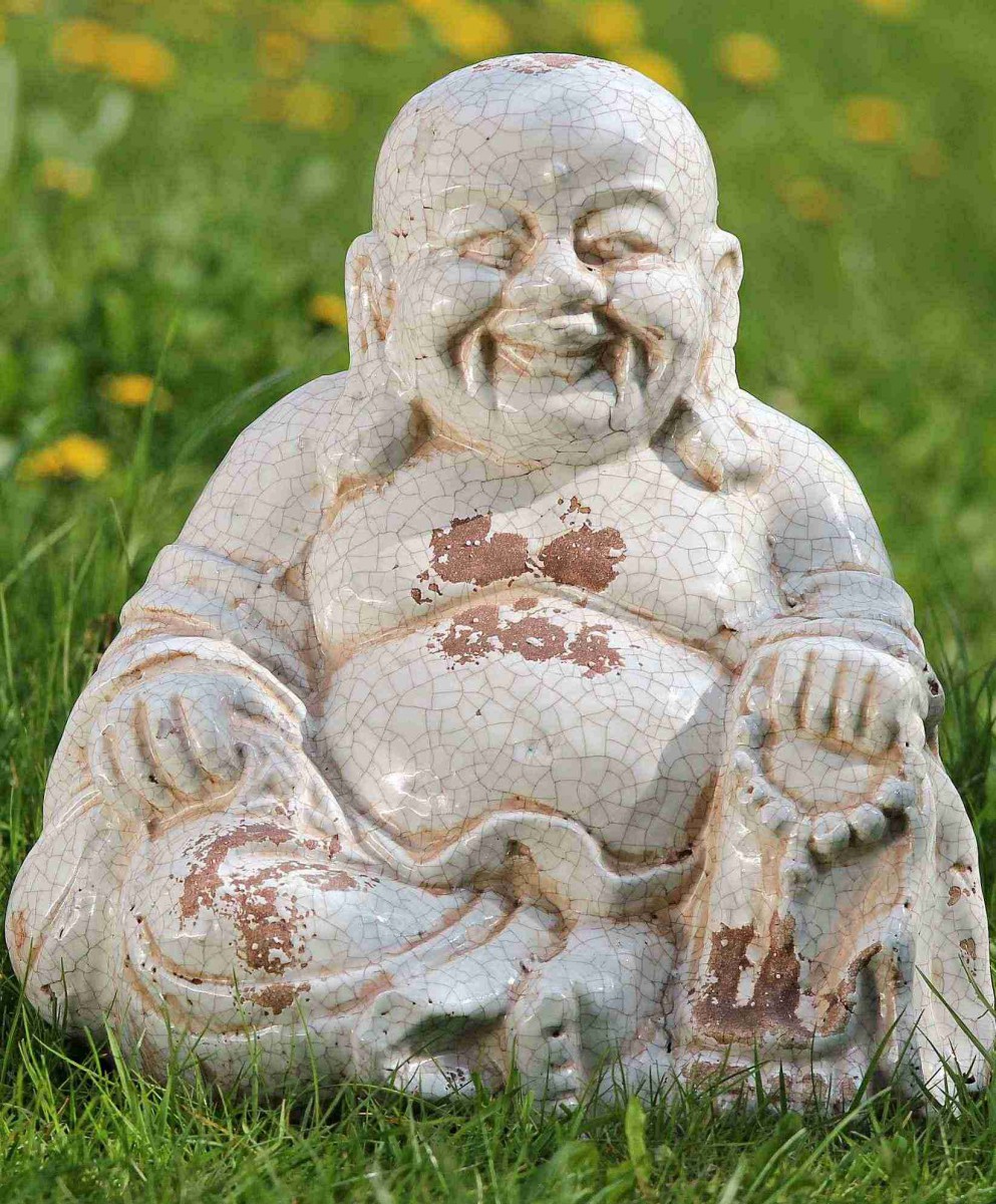 Buddha- Figur Shabby Vintage Skulptur Gartenfigur aus ...