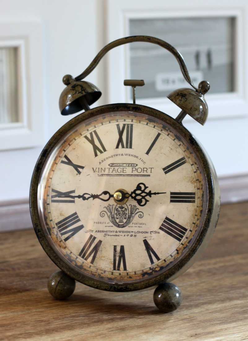 2688 Nostalgie Uhr Wecker  Vintage Port  Shabby Landhaus